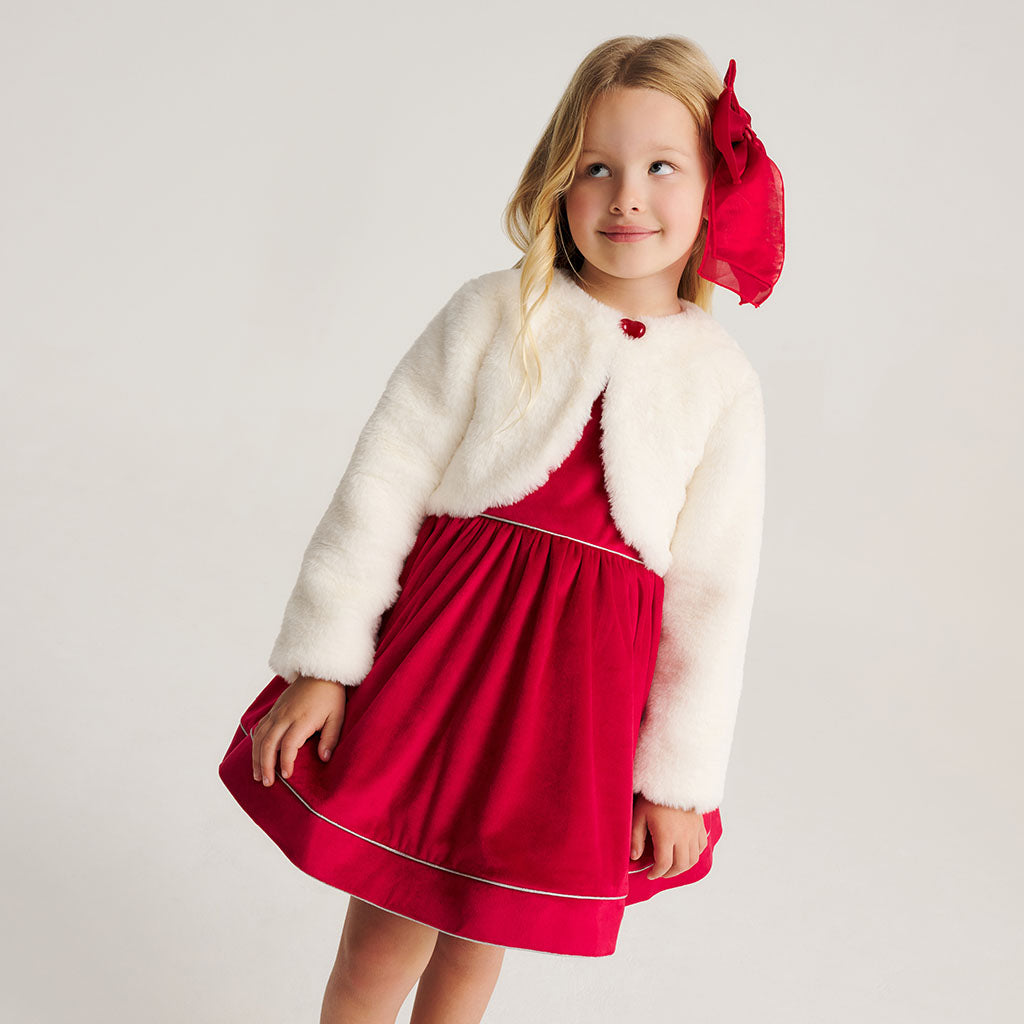 Crimson Red Velveteen Petticoat Dress