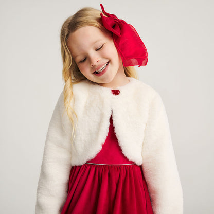 Ivory Faux Fur Shrug