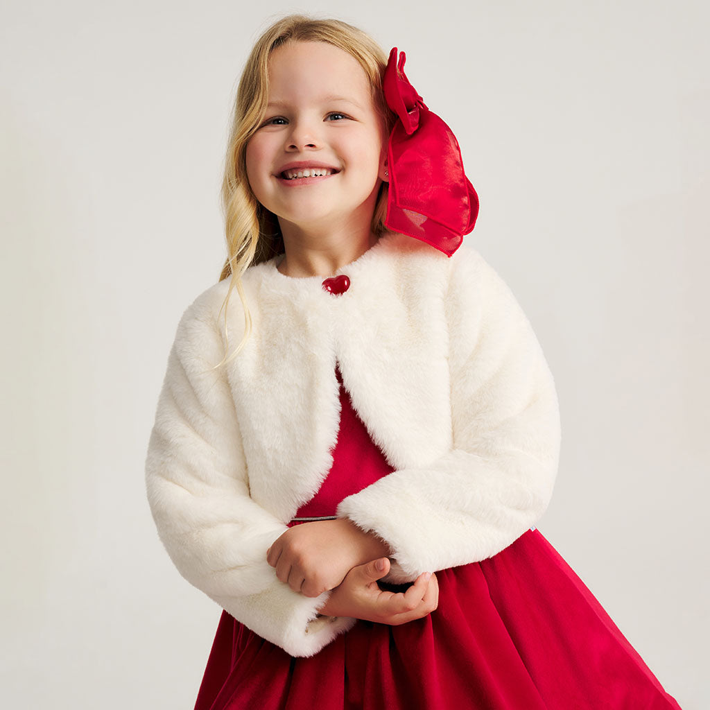 Ivory Faux Fur Shrug