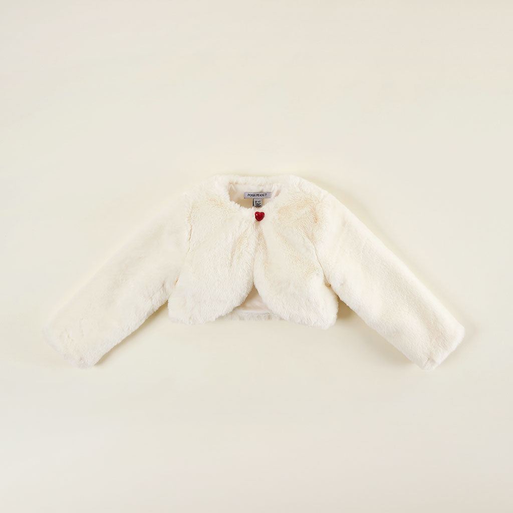 Ivory Faux Fur Shrug