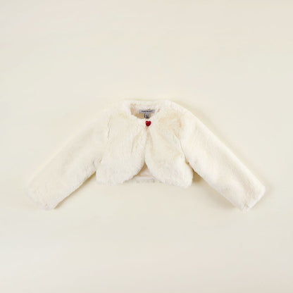 Ivory Faux Fur Shrug