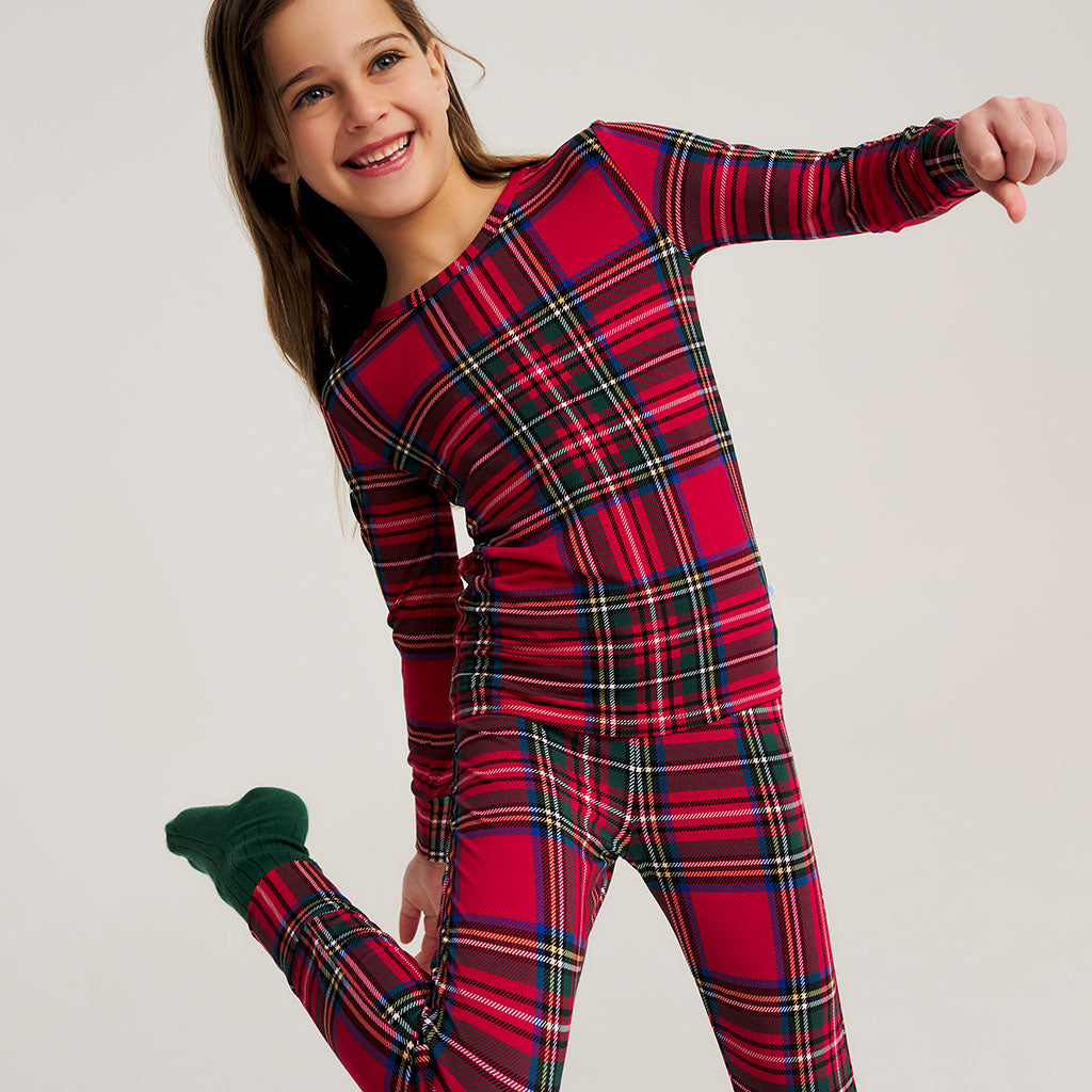 Red Tartan Plaid Classic Pajama Set