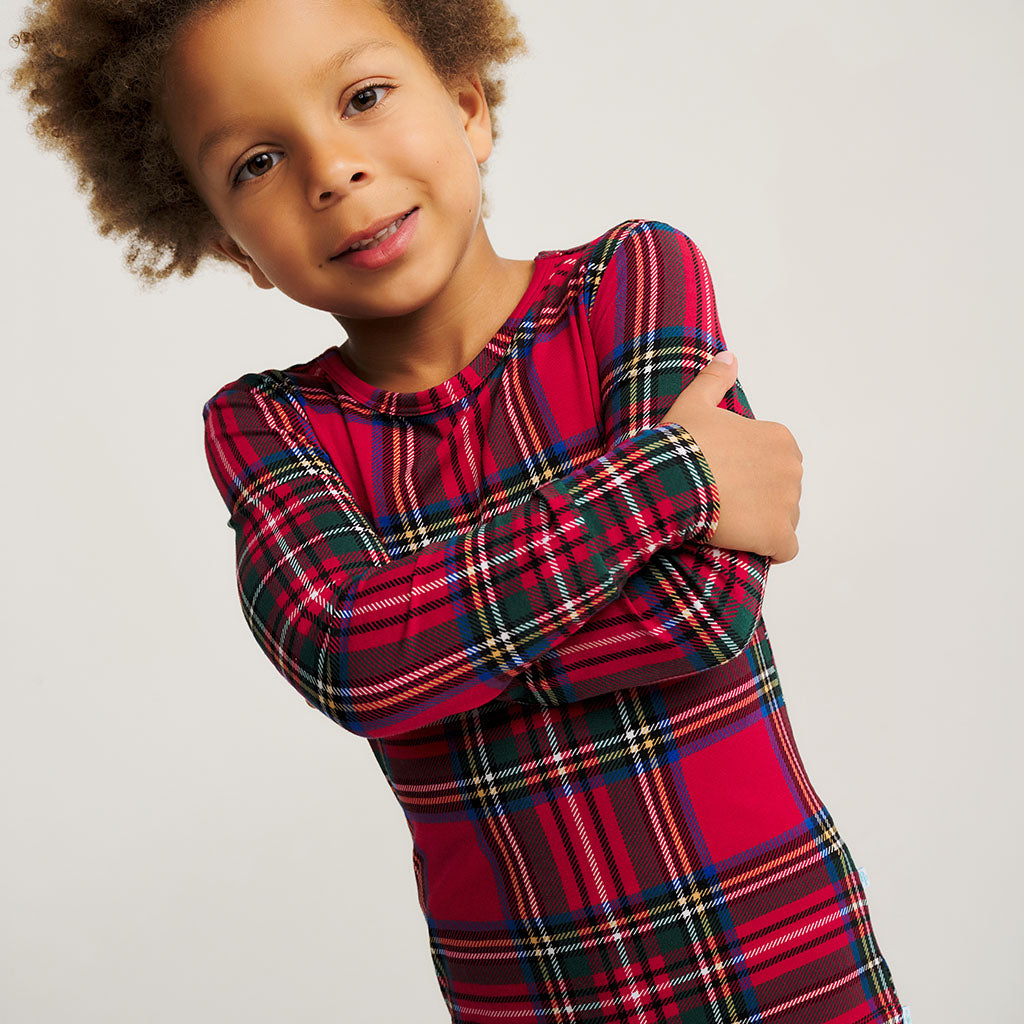 Red Tartan Plaid Classic Pajama Set