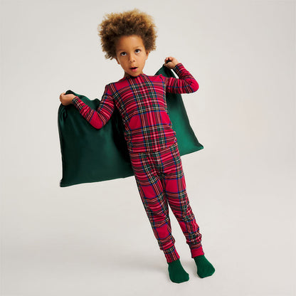 Red Tartan Plaid Classic Pajama Set