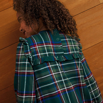 Green Tartan Plaid Flannelette Nightgown