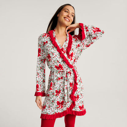 Happy Holly-days Women's Ruffled Luxe Robe