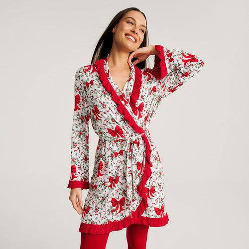 Happy Holly-days Women's Ruffled Luxe Robe