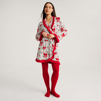 Happy Holly-days Women's Ruffled Luxe Robe