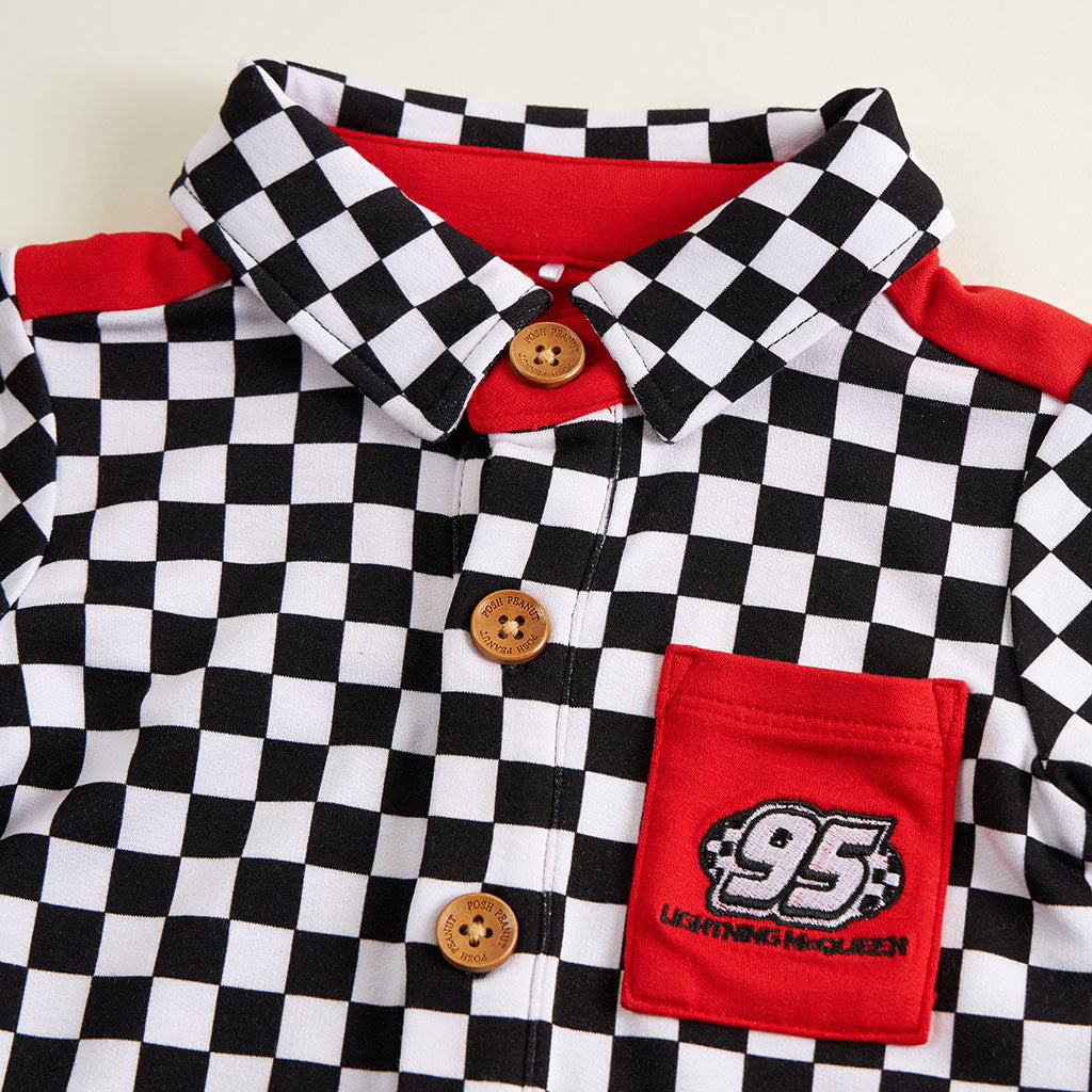 Disney Finish Line French Terry Collared Henley Shortall