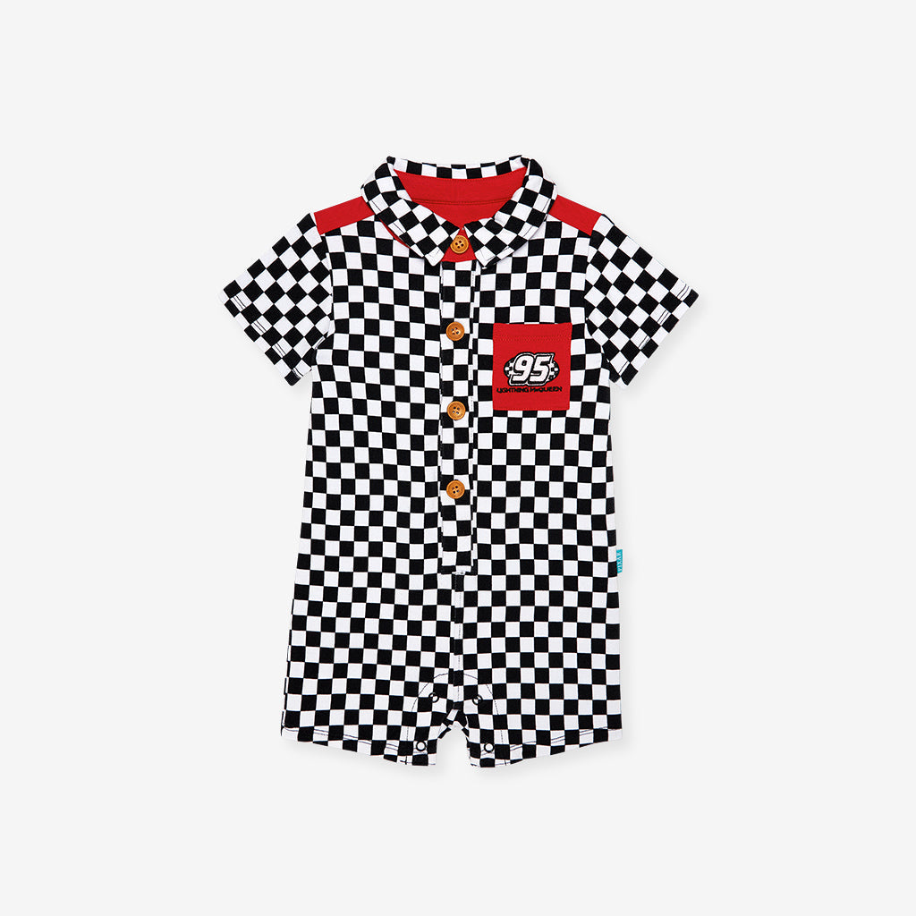 Disney Finish Line French Terry Collared Henley Shortall
