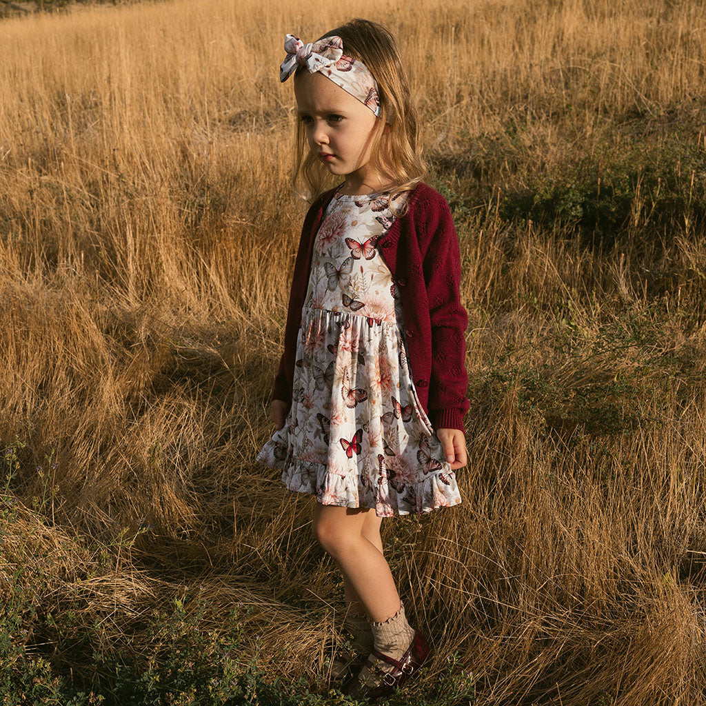 Burgundy Pointelle Cardigan