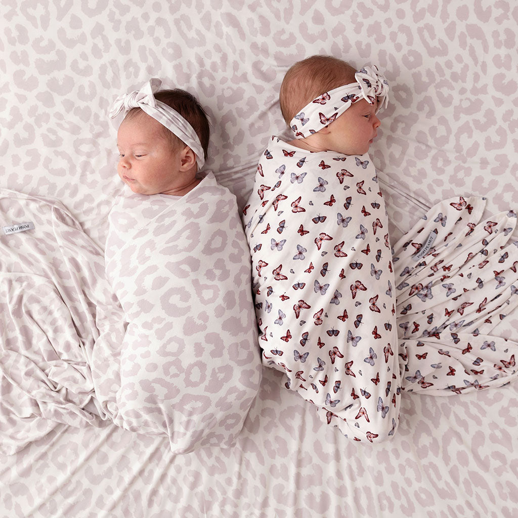 Laurel Leopard Swaddle Headband Set