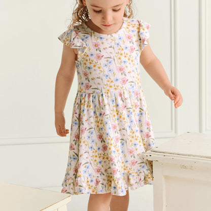 Hazel Pointelle Ruffled Twirl Dress