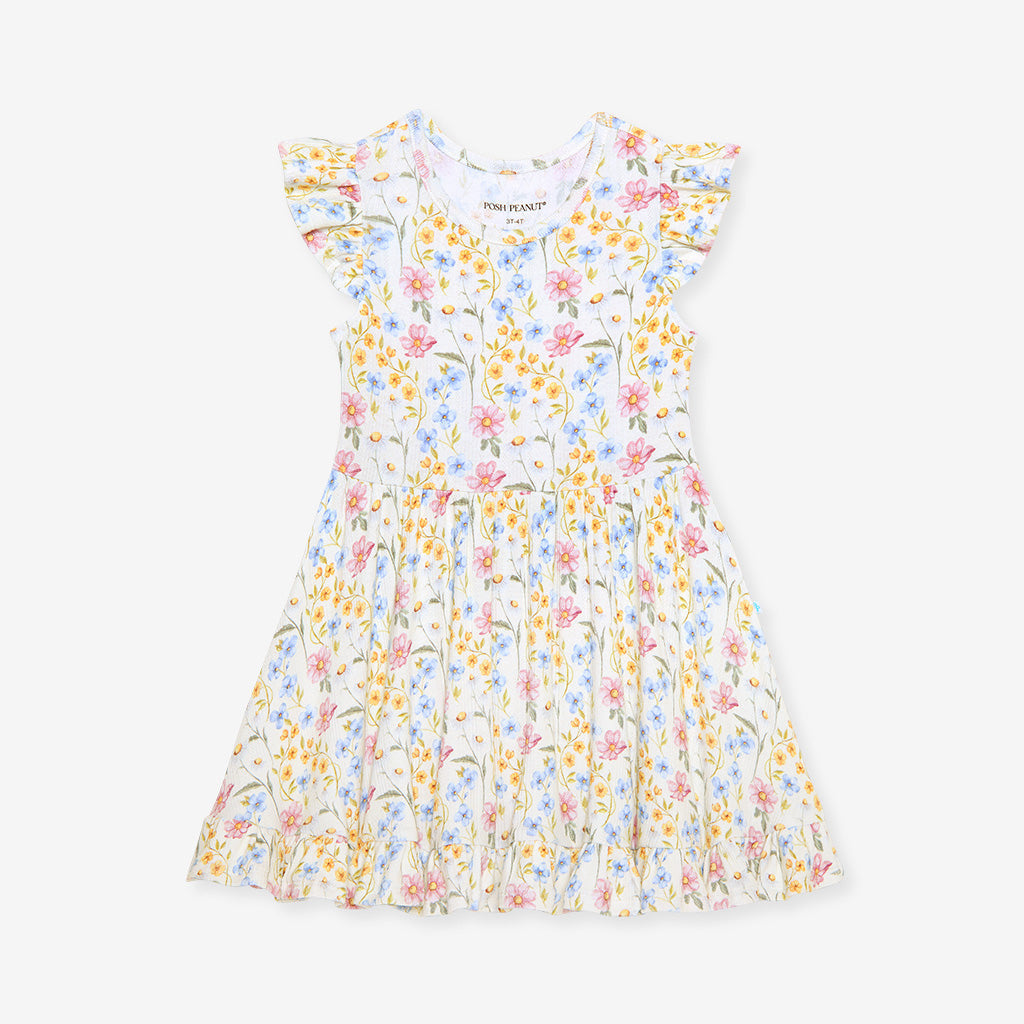 Hazel Pointelle Ruffled Twirl Dress