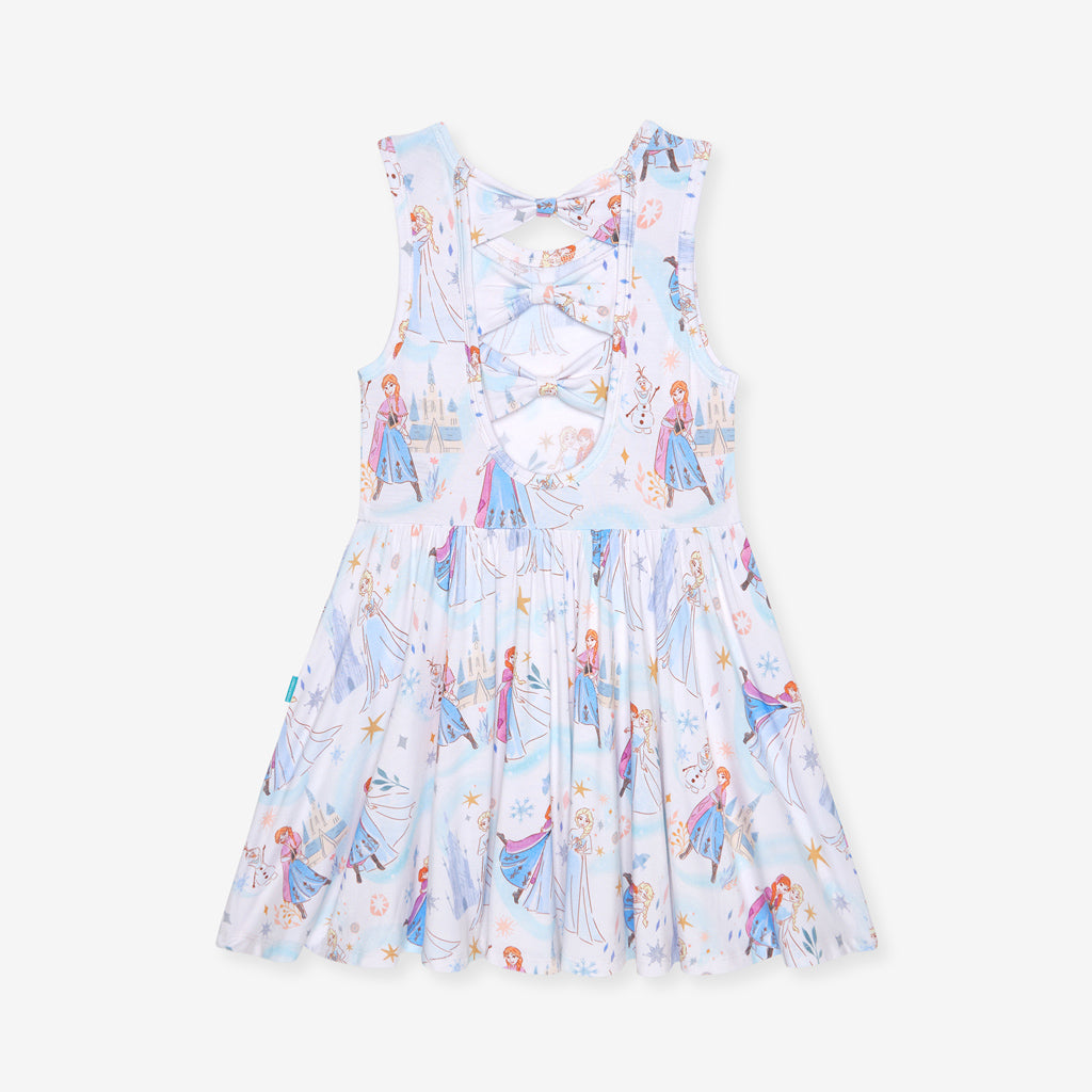 Disney Elsa & Anna Bow Back Twirl Dress
