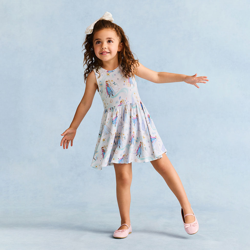 Disney Elsa & Anna Bow Back Twirl Dress
