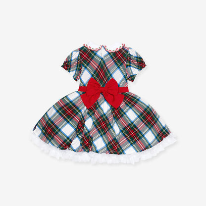 Portia Plaid Scallop Collar Petticoat Dress