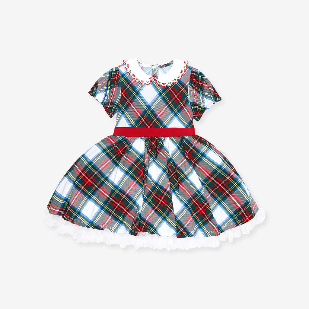 Portia Plaid Scallop Collar Petticoat Dress