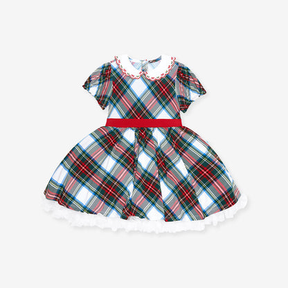 Portia Plaid Scallop Collar Petticoat Dress