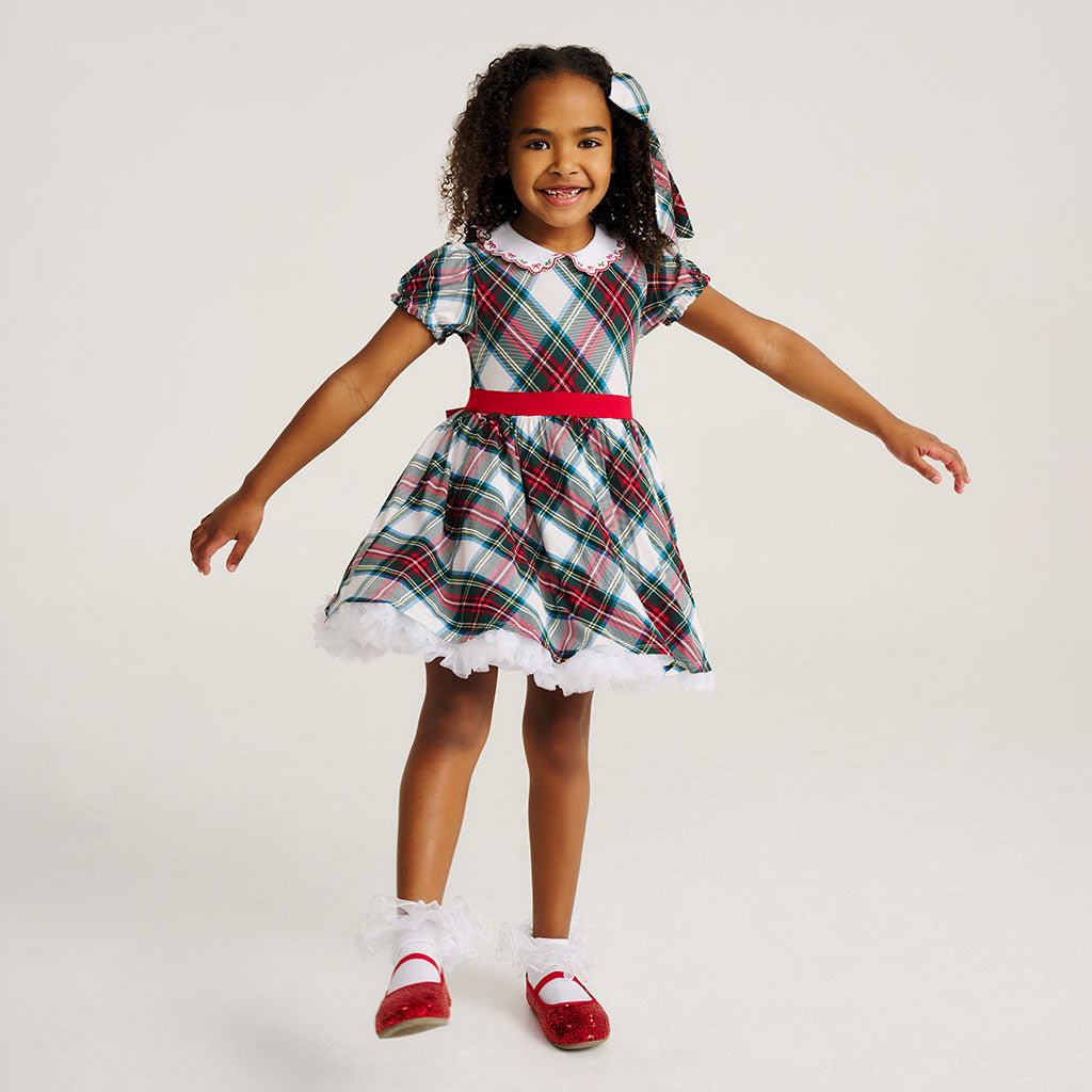 Portia Plaid Scallop Collar Petticoat Dress