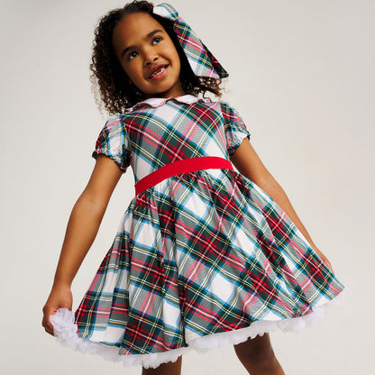 Portia Plaid Scallop Collar Petticoat Dress