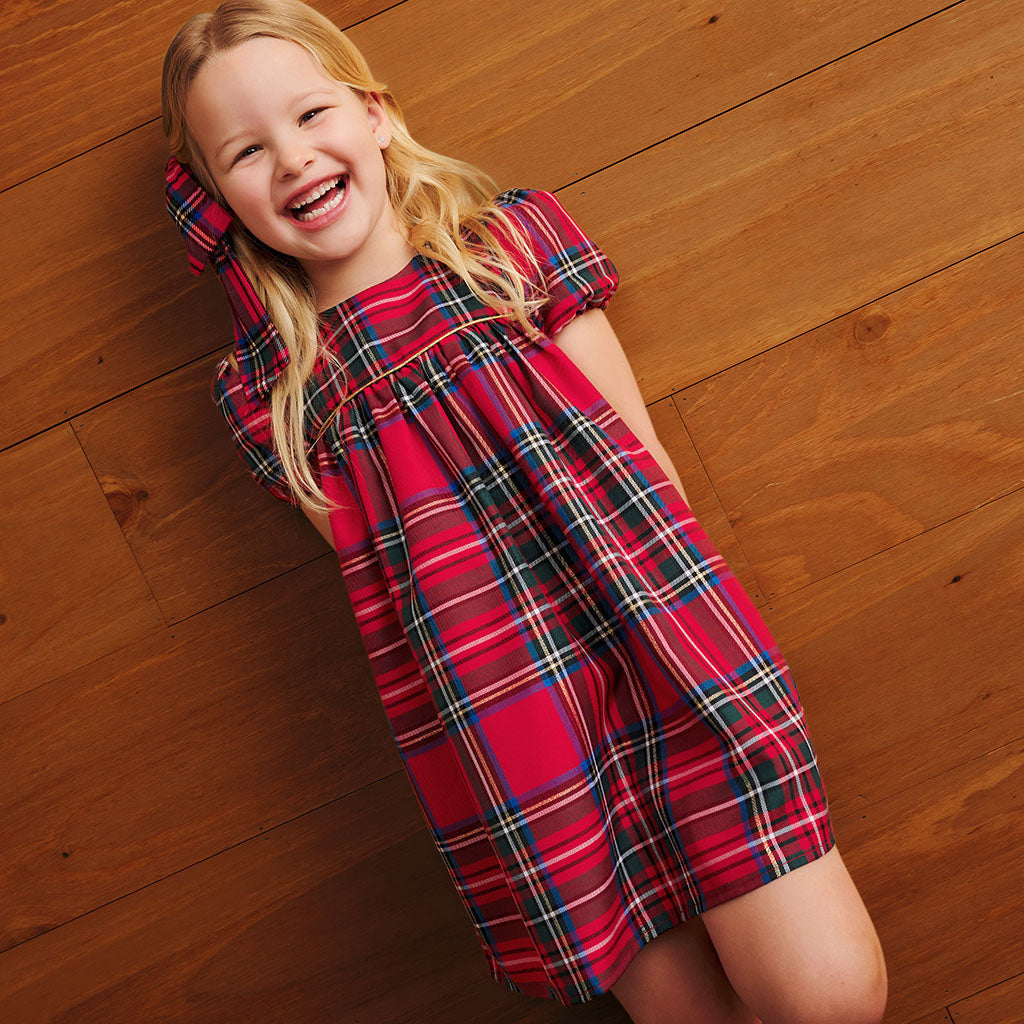 Red Tartan Plaid Babydoll Dress