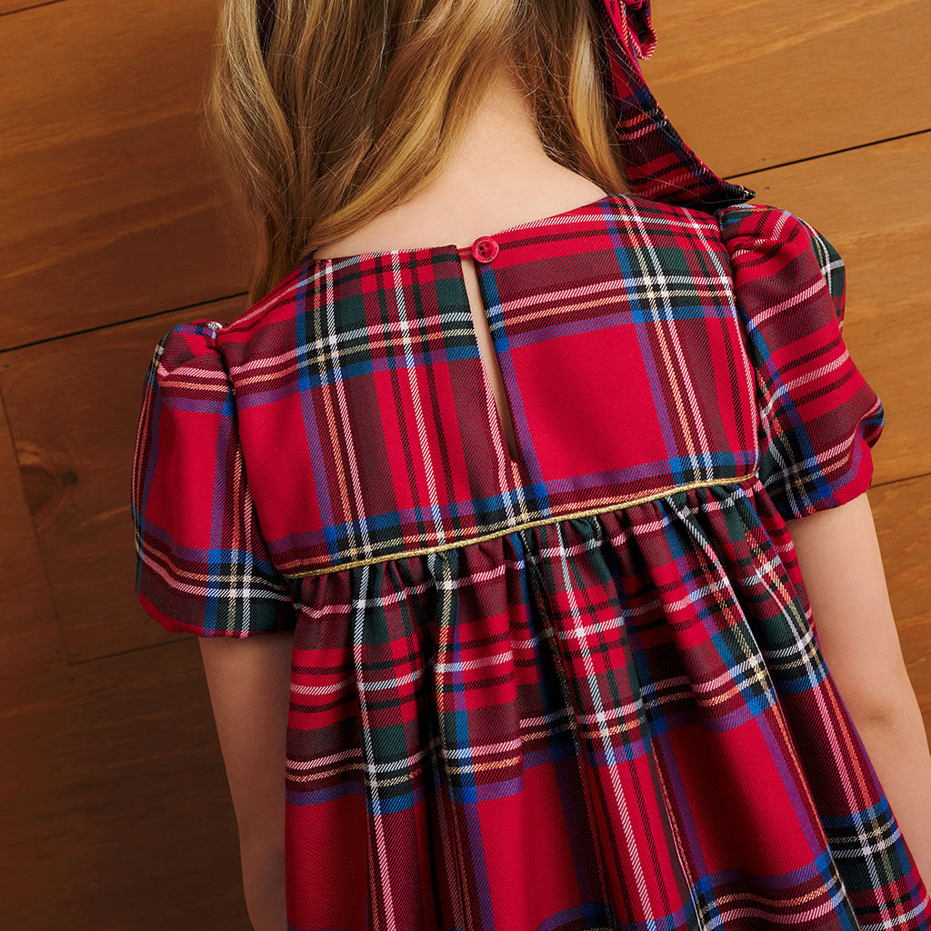 Red Tartan Plaid Babydoll Dress