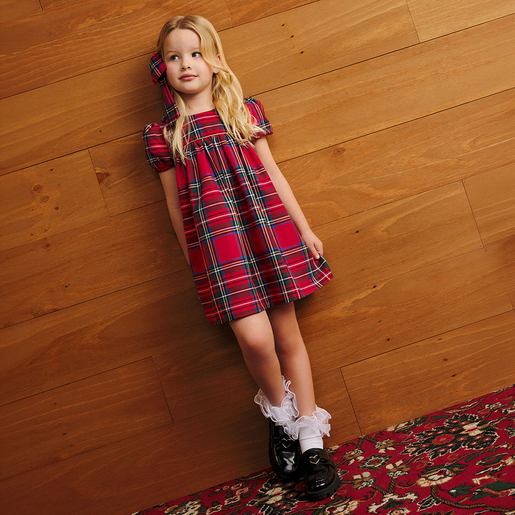 Red Tartan Plaid Babydoll Dress