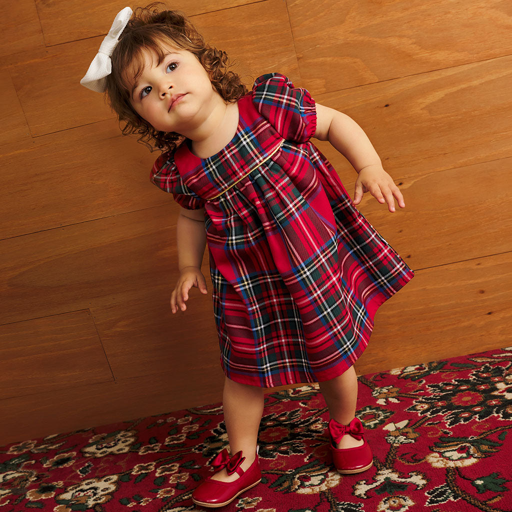 Red Tartan Plaid Babydoll Dress