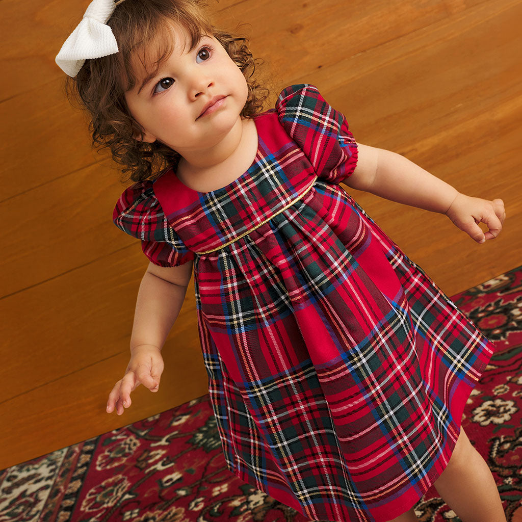 Red Tartan Plaid Babydoll Dress