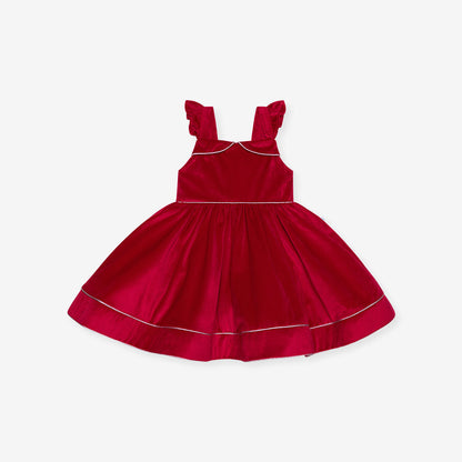 Crimson Red Velveteen Petticoat Dress
