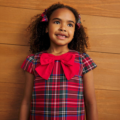 Red Tartan Plaid Pleated Dress