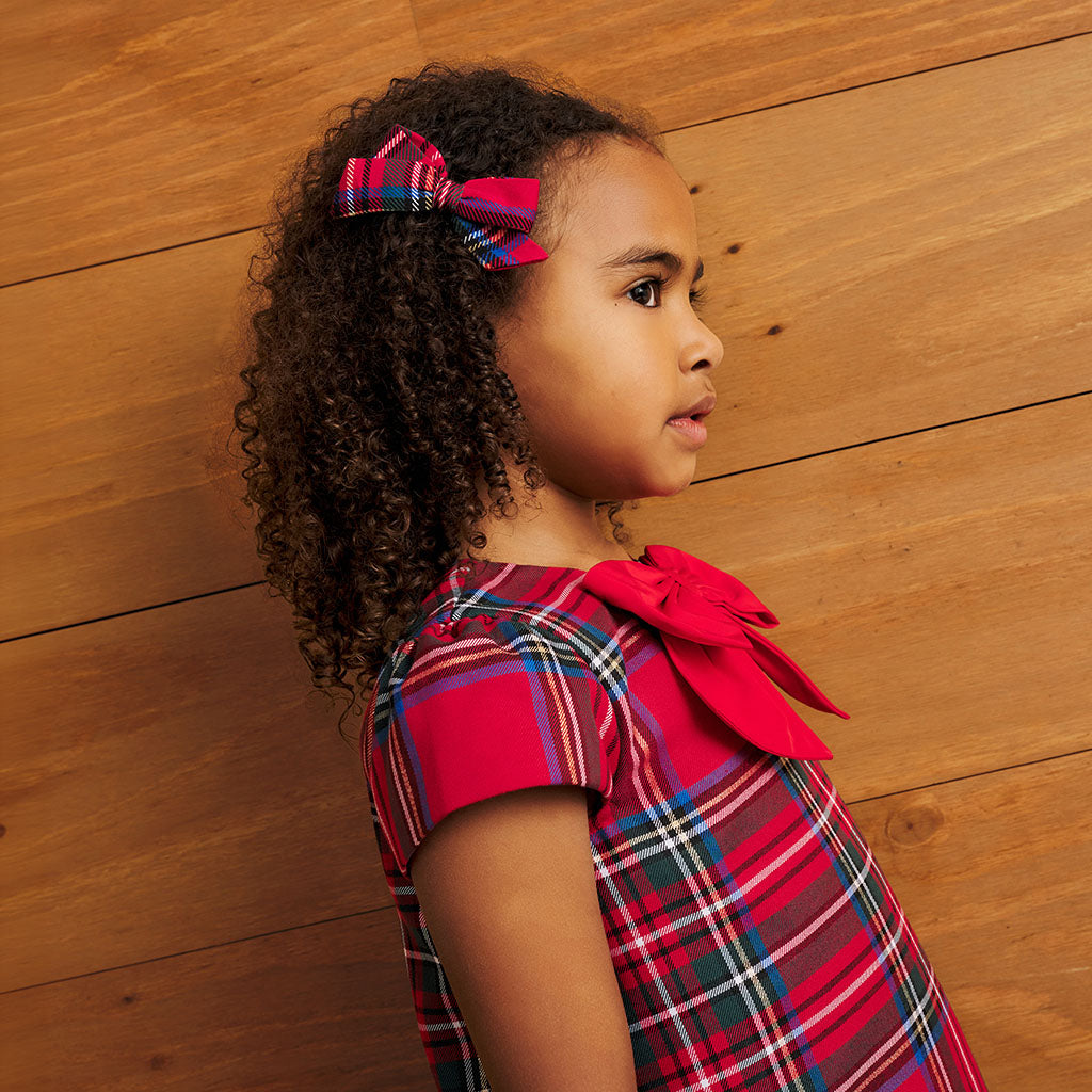 Red Tartan Plaid Pleated Dress
