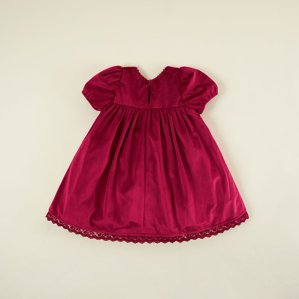 Deep Garnet Velveteen Babydoll Petticoat Dress