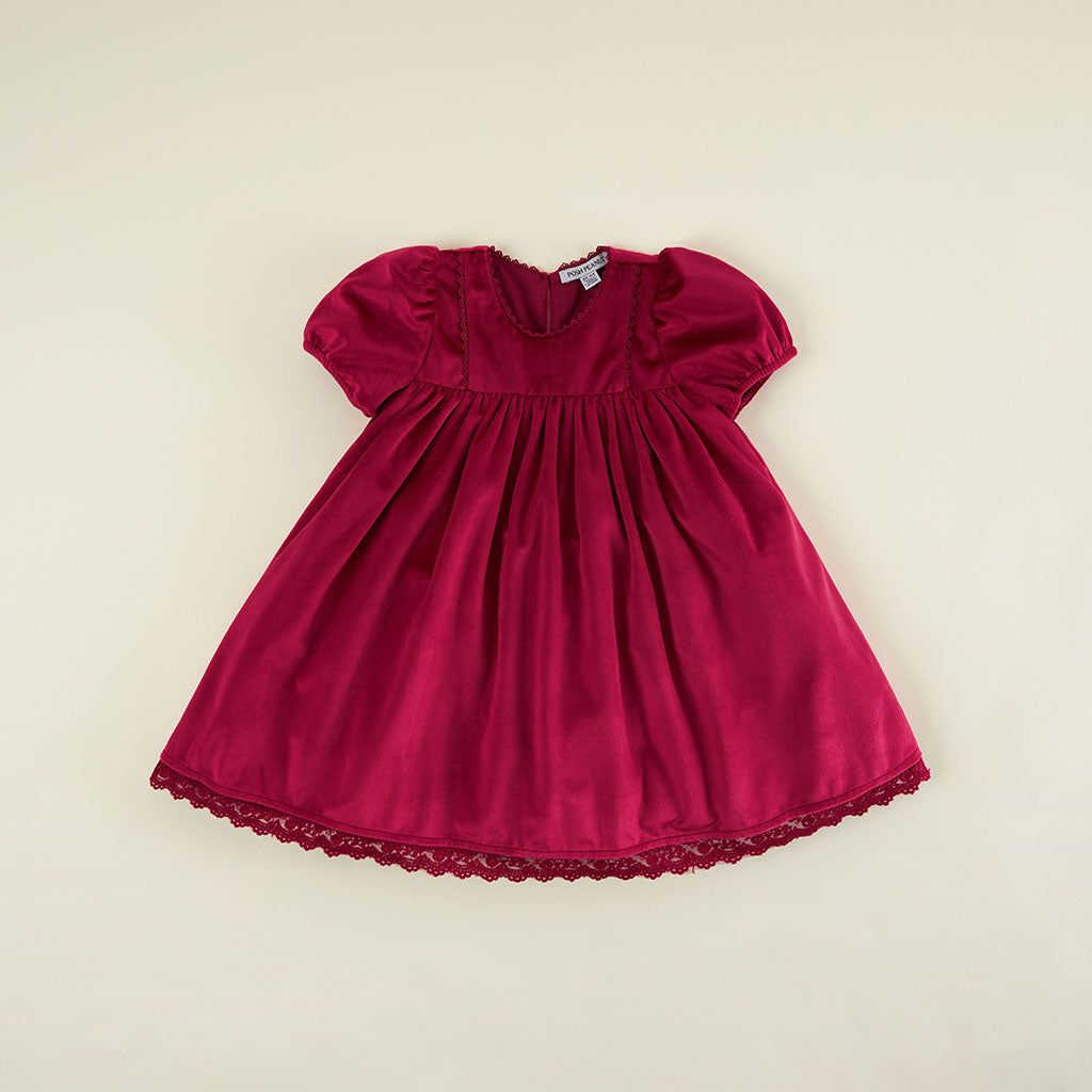 Deep Garnet Velveteen Babydoll Petticoat Dress