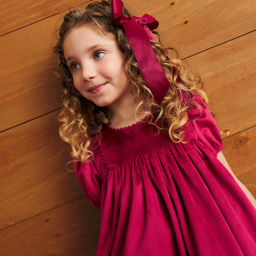 Deep Garnet Velveteen Babydoll Petticoat Dress