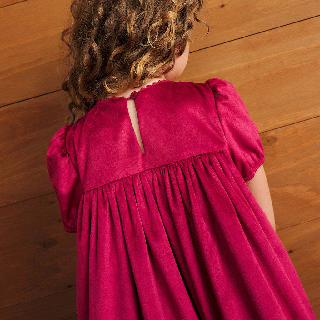 Deep Garnet Velveteen Babydoll Petticoat Dress