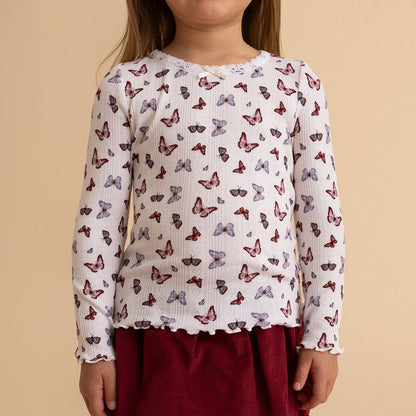 Joan Pointelle Lettuce Edge Shirt