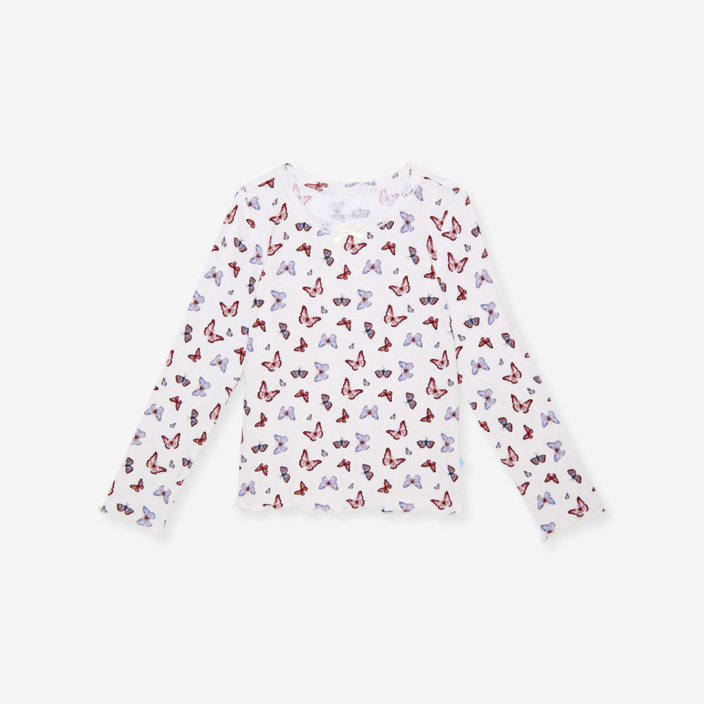 Joan Pointelle Lettuce Edge Shirt