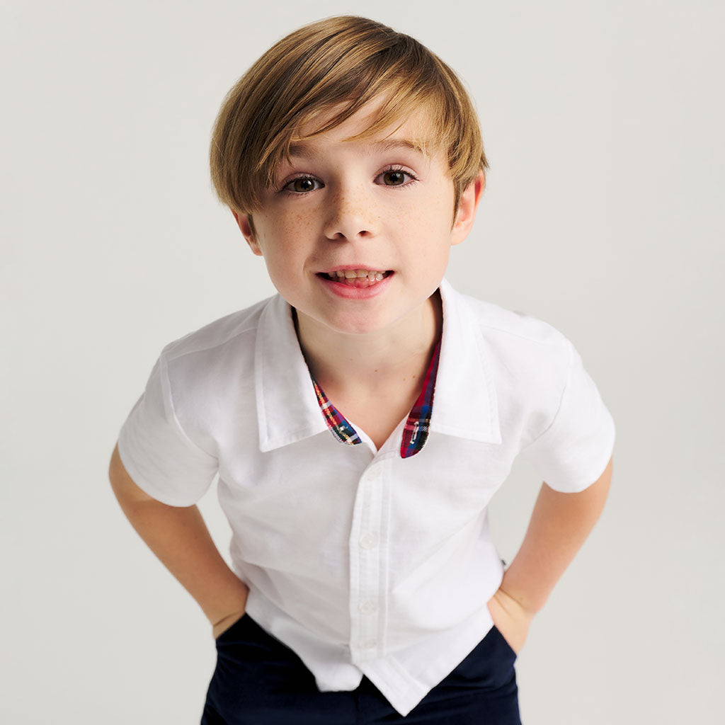 White Oxford Collared Shirt