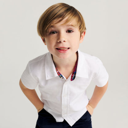 White Oxford Collared Shirt
