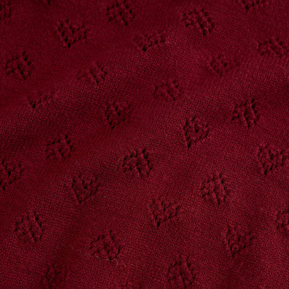 Burgundy Pointelle Cardigan Legging Set