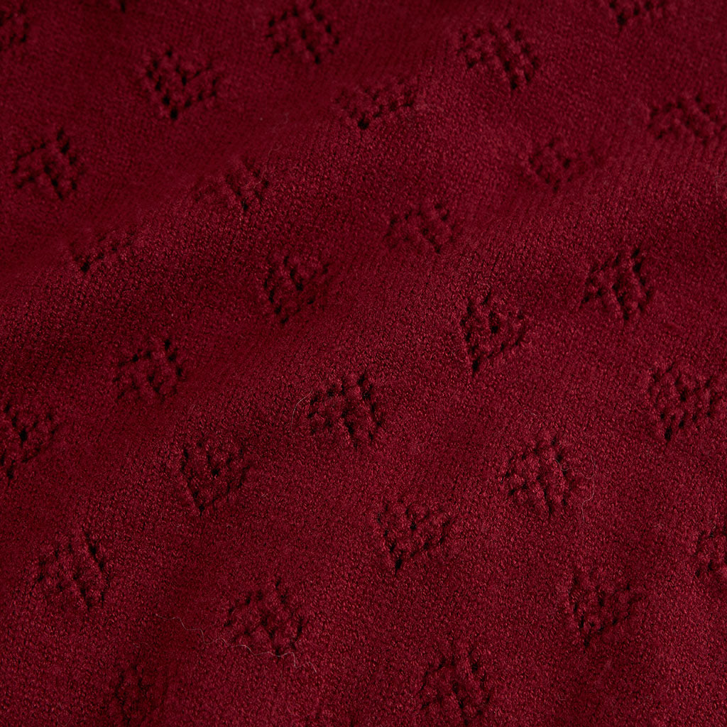 Burgundy Pointelle Cardigan