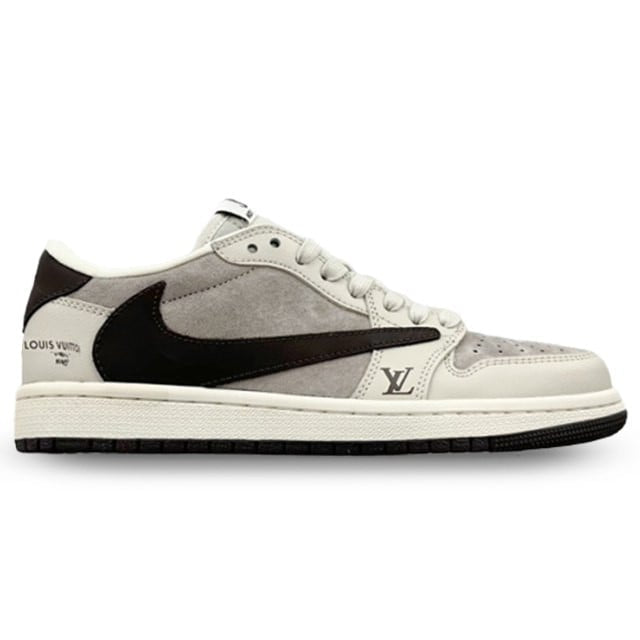 Louis Vuitton x Nike Air Jordan 1 Low Shadow Grey Suede (Custom)