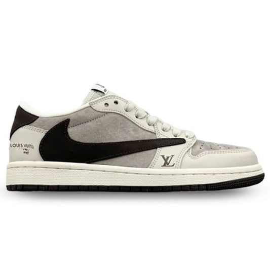 Louis Vuitton x Nike Air Jordan 1 Low Shadow Grey Suede (Custom)