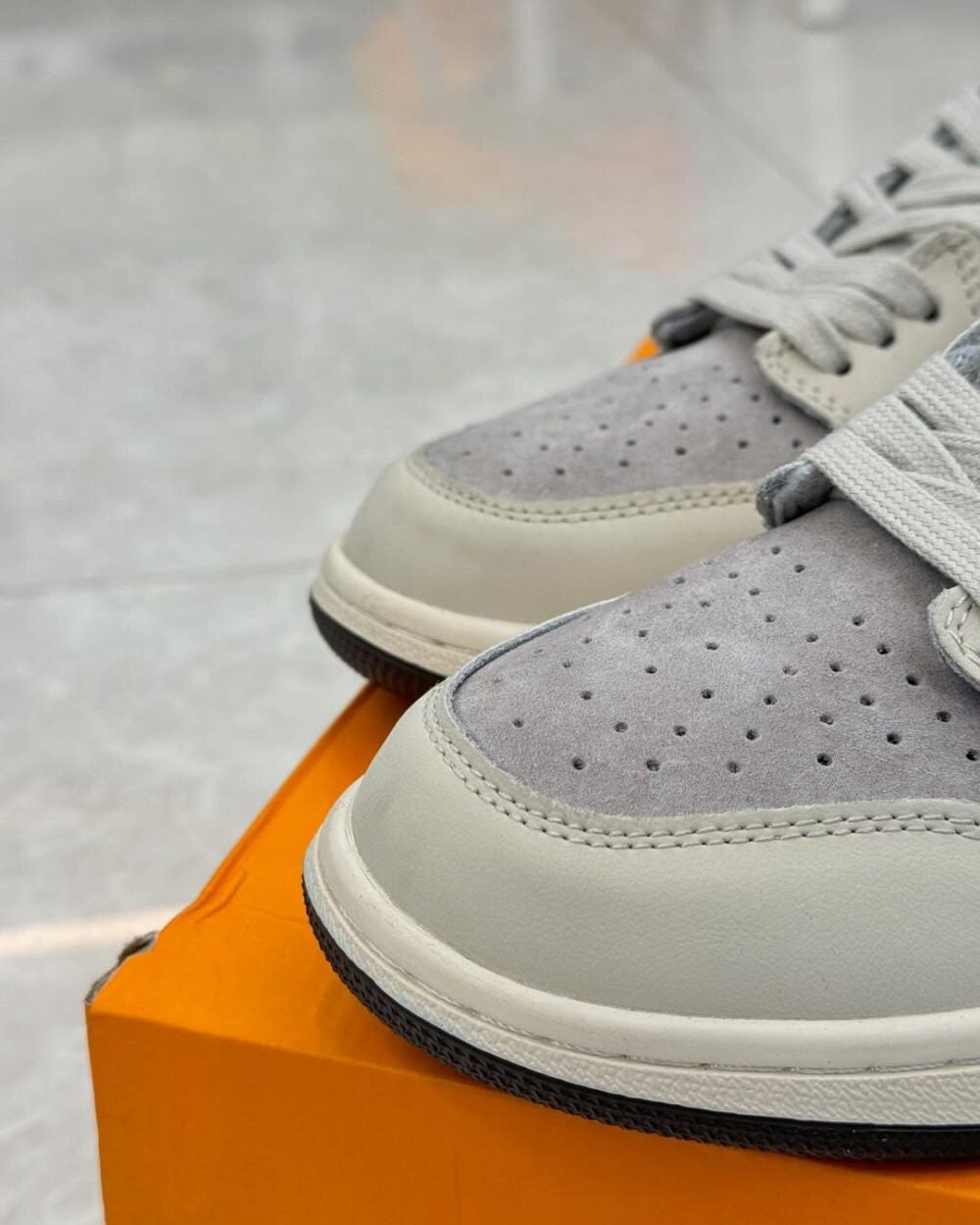 Louis Vuitton x Nike Air Jordan 1 Low Shadow Grey Suede (Custom)