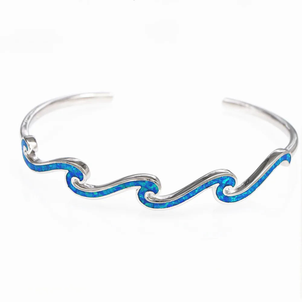 Wave Blue Opal Bangle