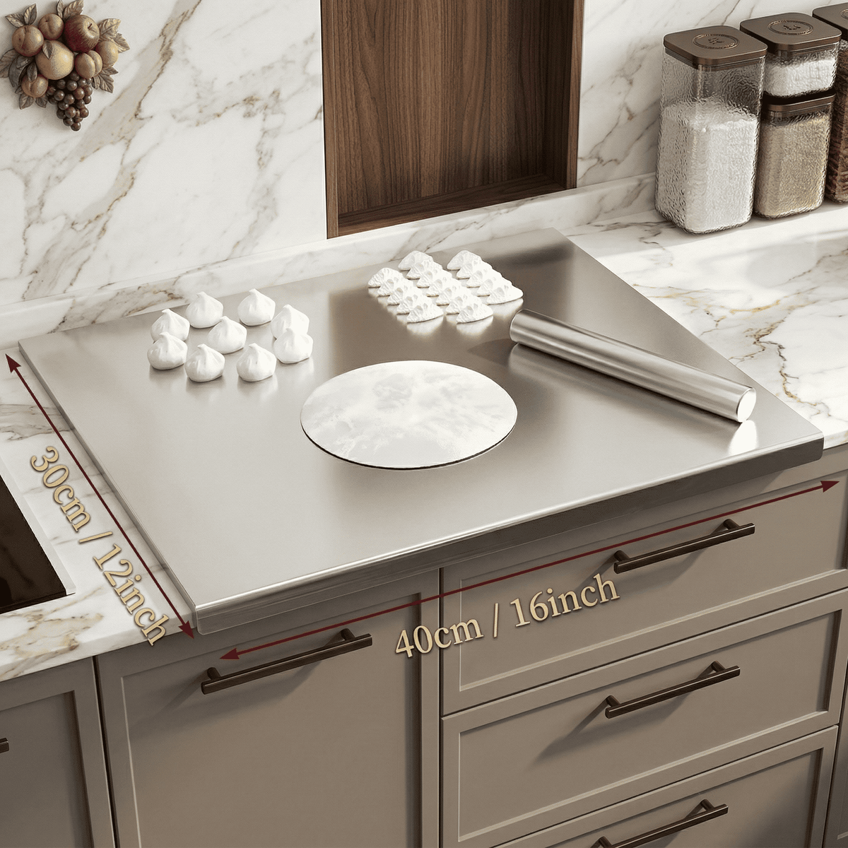 （1200g）Stainless Steel Multi-Purpose Board for Cooking & Baking