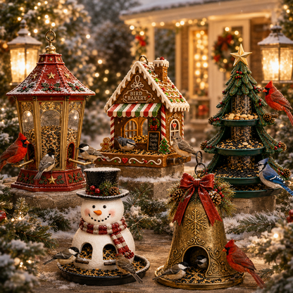 🎄 Christmas Bird Feeder Collection – Festive Garden Décor for Bird Lovers