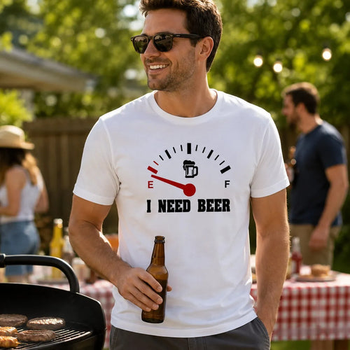 Funny men's T-shirt: "I Need Beer" – a special choice for beer lovers